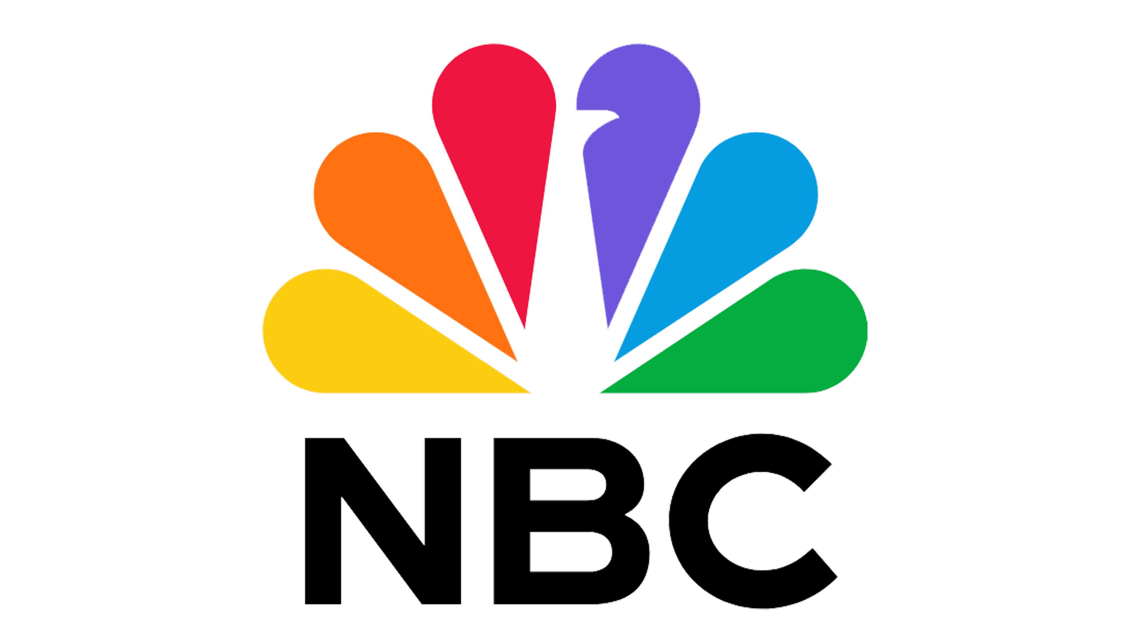 NBC logo featuring a colorful peacock with six feathers.