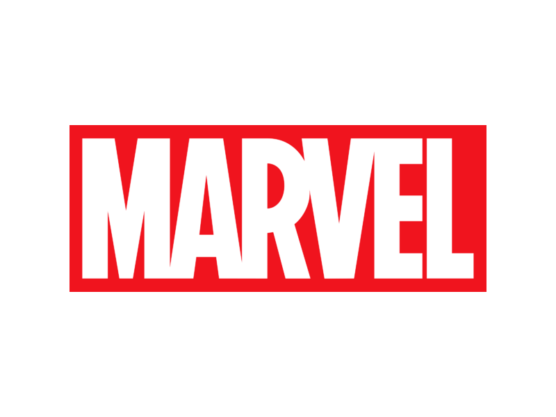 The bold Marvel logo in white on a red background.